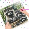 Набор для алмазной живописи своими руками на холсте для взрослых Семья енотов Цветные стразы Поделка для снятия стресса Декор стены гостиной Подарок