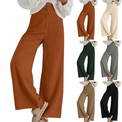 Женские вельветовые брюки, повседневные женские однотонные вельветовые свободные прямые брюки
