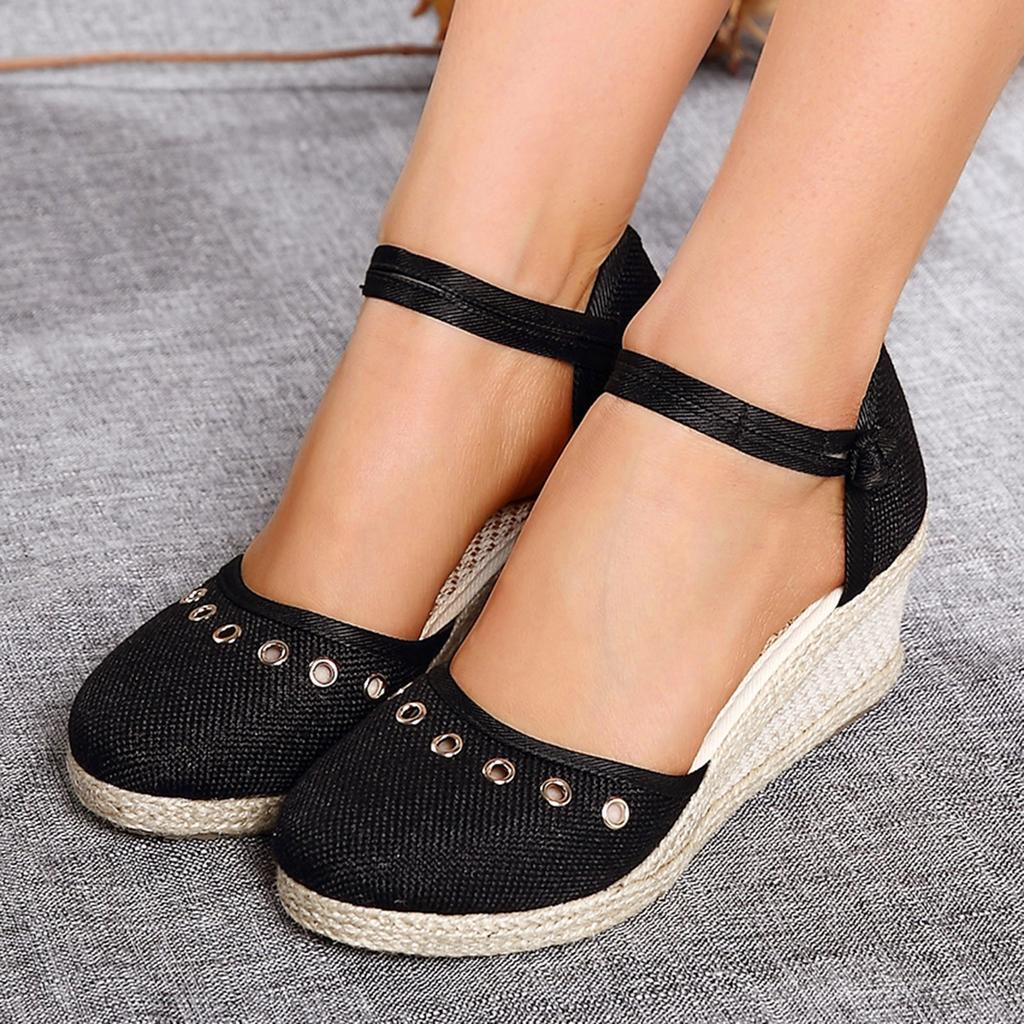 2024 Platform Sandals Wedge Women Shoes Elegant Ladies Slippers Summer Braided Buckle Boho Sandalias High Heels Female Sandals