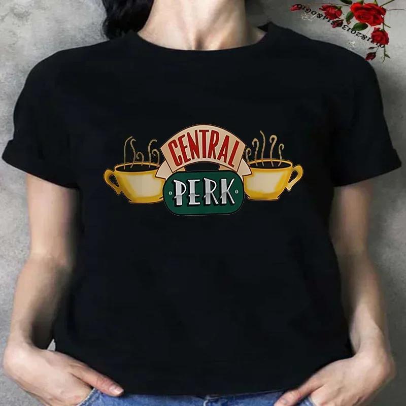 Унисекс футболка Central Perk Друзья ТВ-шоу Женская футболка Друзья Central Perk Кофейня Футболки Милые Футболки для лучших друзей Хипстерские топы