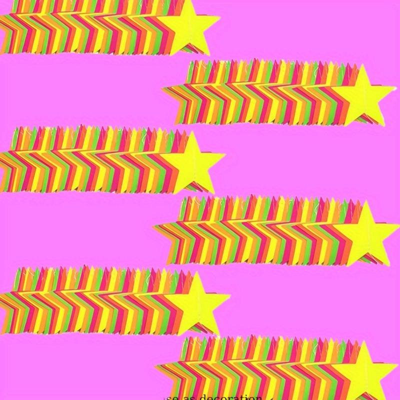 2pcs 78.74inch, Fluorescent Party Star Decorations, Fluorescent Birthday Banners Party Supplies, and Birthday Party Decorations