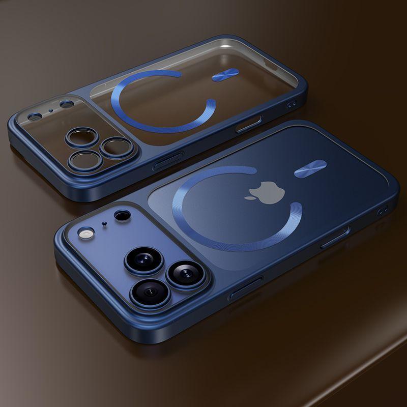 Прозрачный Магнитный Чехол С Покрытием Для Magsafe Для iPhone 17 Air 15 16 17 Pro Max Полная Защита Камеры Ударопрочный Жесткий Чехол