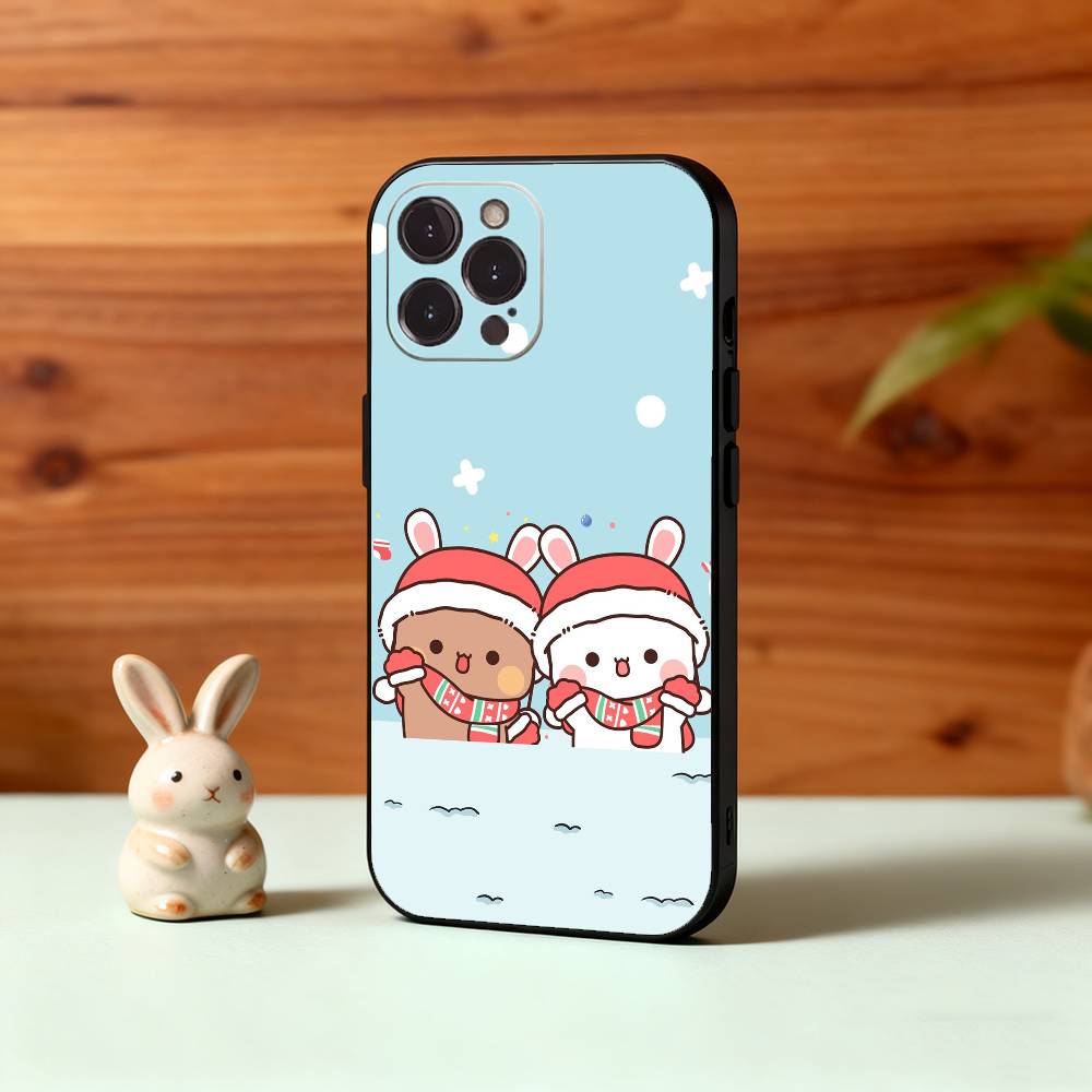 Милый Чехол Для Телефона B-BuBu D-DuDu Для iPhone17,16,15,14,13,12Plus,Pro Max,XS,5G Мягкий Силиконовый Черный Чехол