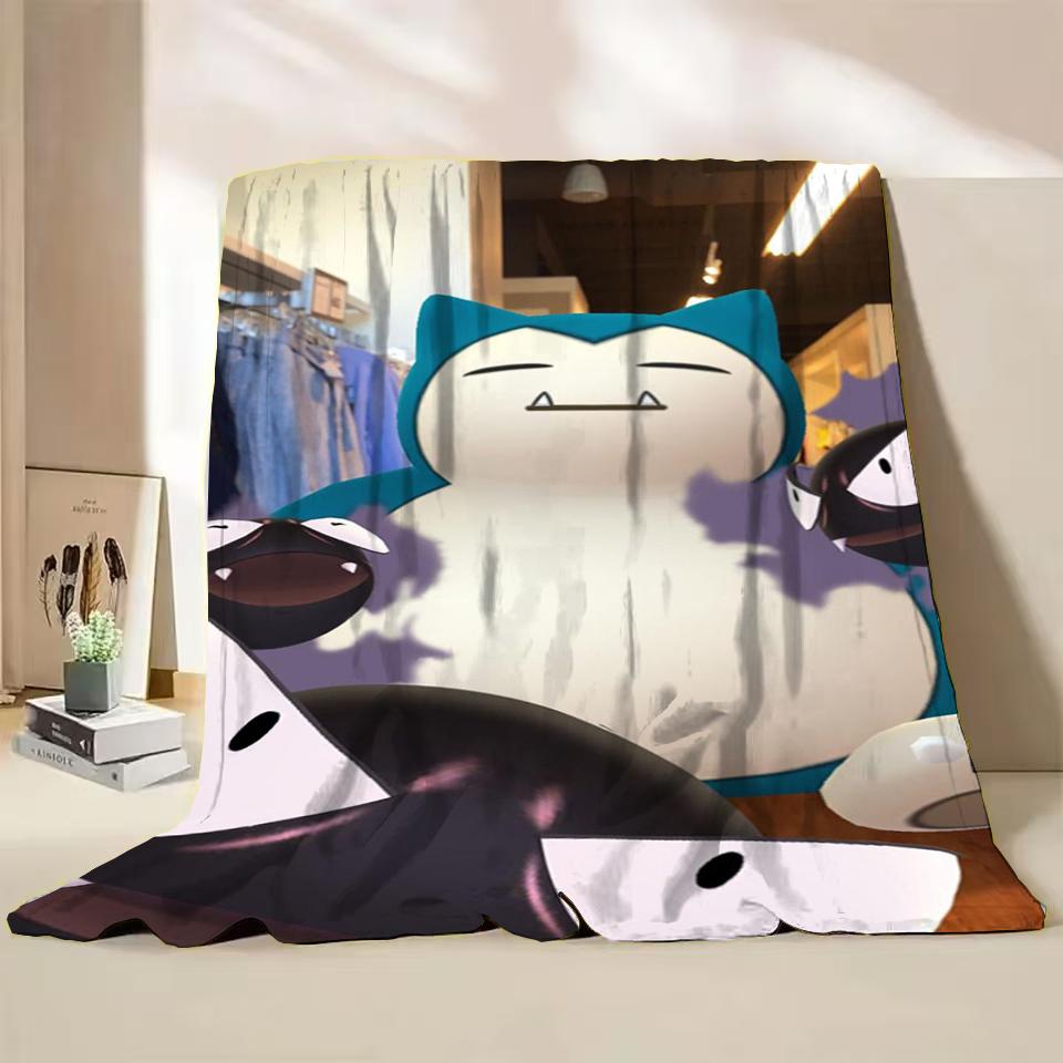 Фланелевое пушистое флисовое одеяло Pokemon Snorlax для дома, спальни, кровати, дивана, офиса, детское покрывало, взрослое мягкое одеяло, милый подарок для ребенка