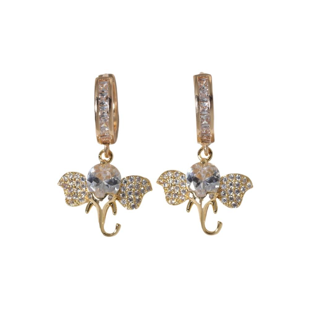 1 пара модных серег-подвесок в виде слонов для женщин, серьги с цирконами, ювелирные украшения, аксессуары для свадебной вечеринки