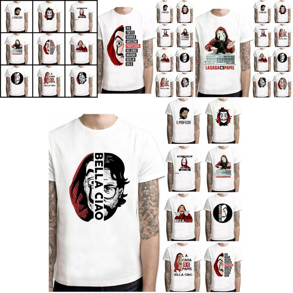 La Casa De Papel T Shirt Money Heist Tv Series Homme Tops House Of Summer Paper