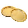 Alasum 20-Piece Disposable Snack Trays, Disposable Dinner Plates, Fancy Small Plastic Dishes, Disposable Appetizer Plates, Gold Plastic Plates, Party