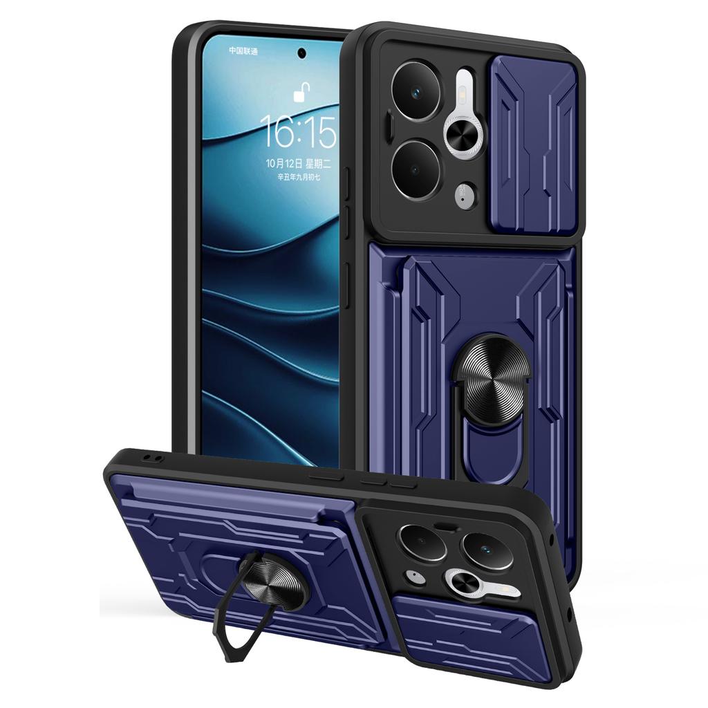 Для Realme 14 5G Чехол ПК+ТПУ Подставка Задняя крышка телефона со слайдером для камеры