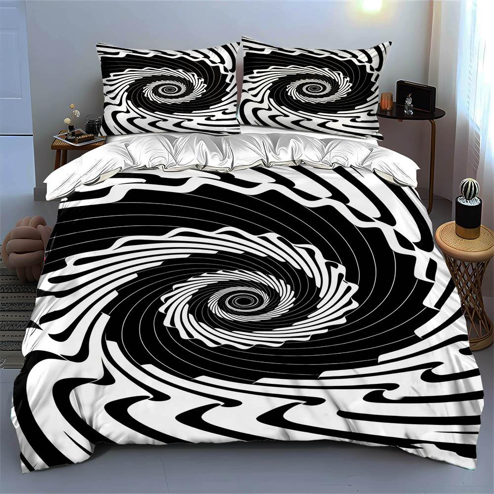 Swirling optical illusion. Bedding Duvet cover sets Duvet covers Pillowcases gifts (1 * Duvet Cover 2 * Pillowcases, without duvet insert)