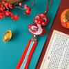 Traditional Embroidery Snake Wind Chimes Handmade Hanging New Year Pendants with Tassels Chinese Lucky Bag Pendants