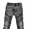 Mens Motorcycle Riding Jeans With Kevlar Reinforcement Straight Cut Protective Pants Street Racing Off-Road Use