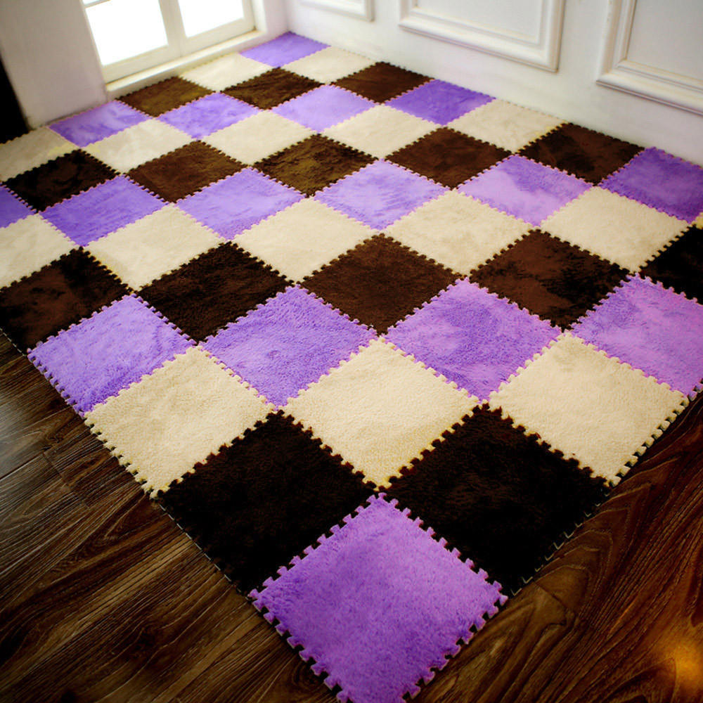 Детский ковер 30*30 см, коврик-головоломка из пены, коврик-головоломка из ЭВА, лохматый бархат, детский эко-пол, 7 цветов