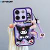 KEYSION Shockproof Case for TECNO Spark Go 2023 with Lanyard Silicone Cute 3D Cartoon Doll Phone Cover for TECNO Pop 7 Pro