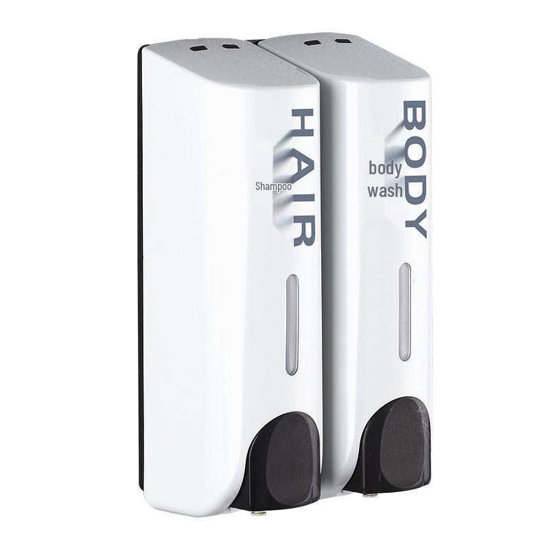 Настенный дозатор для мыла и шампуня с двумя головками