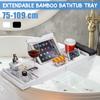 Canddy Bath Tray Wooden Bathroom Storage Spa Bath Tub Tray Bridge Shelf Organizer Reading Rack Extendable Bamboo Bathtub Tray
