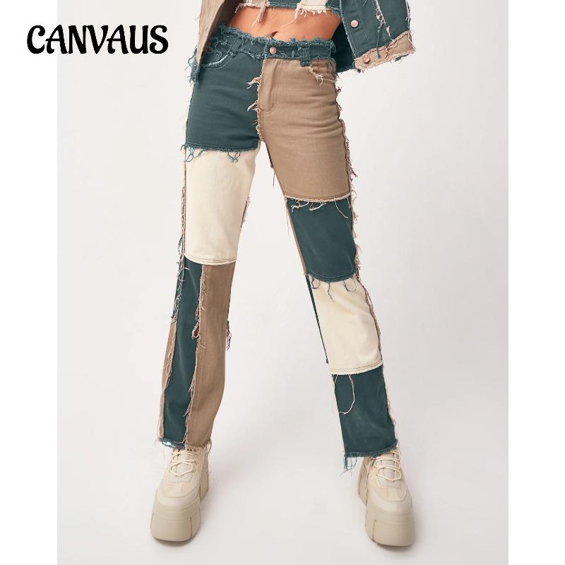 Женские джинсы большого размера, смешанные цвета, с высокой талией, обтягивающие бедра, прямые джинсы