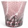 Mizukage Kiriko Glass Ranbori Komon Bishou J-kitchens Cup, 94xH85mm, 240cc, (Small Pattern) Purple, (Current Model)