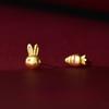 Asymmetrical Carrot Rabbit Stud Earrings Female Cute Matte Rabbit Year Earrings
