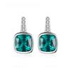 Earrings Silver 925 Elegant Created Stone Emerald Green Gemstone Luxury Earring Studs For Women Bridesmaids Wedding Earing