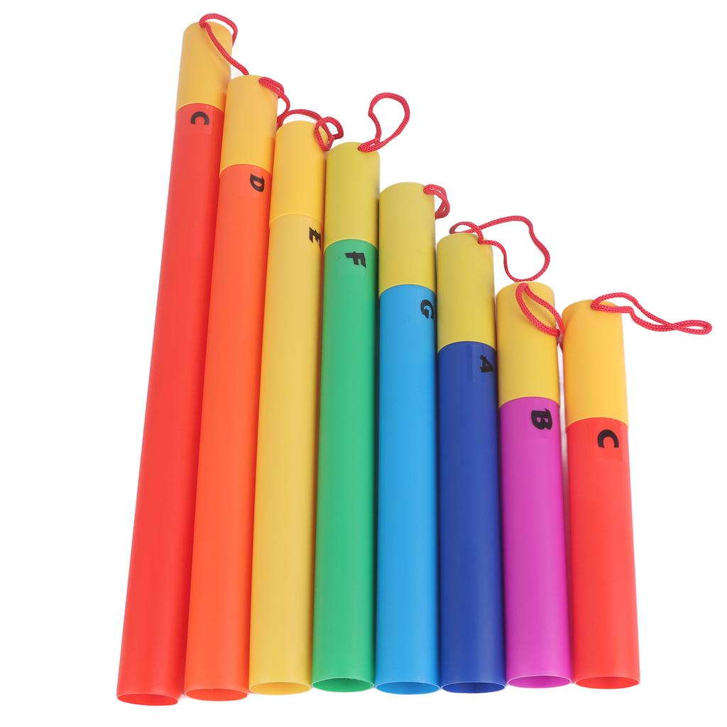 8pcs Orff Percussion Instrument Plastic Sound Tube Color Octave Tube Kit Kids Musical Toy