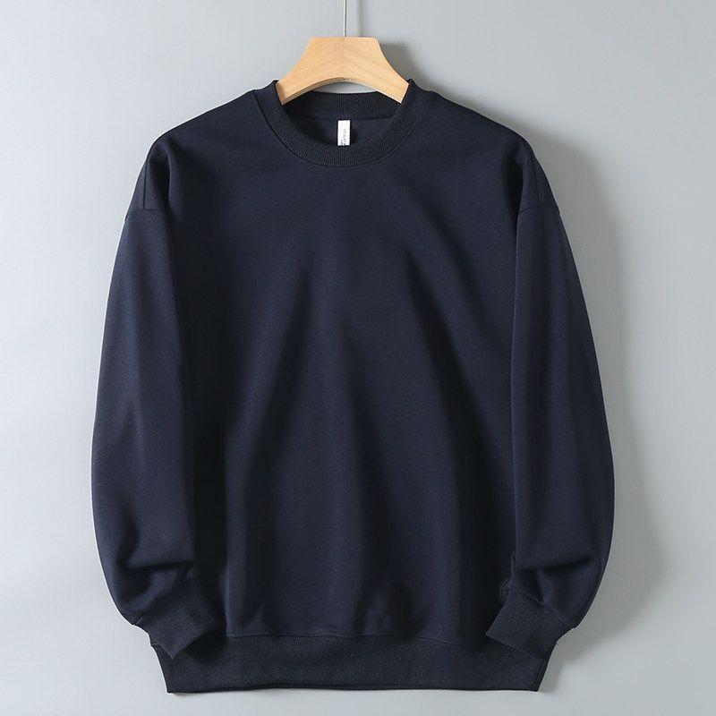 Export Foreign Trade Orders Autumn New Men's Round Neck Pullover Sweatshirt Solid Color Simple Versatile Loose Casual Top