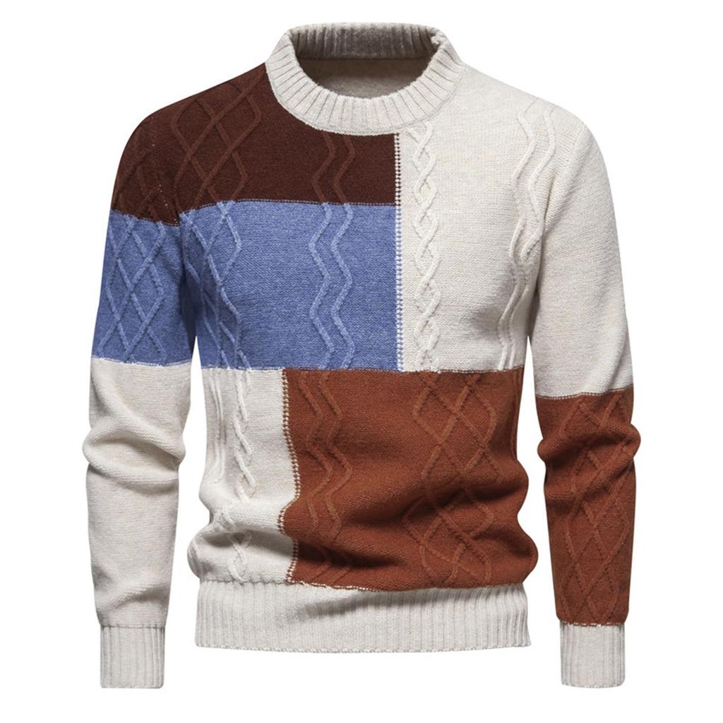 Fashion Leisure Long Sleeve Slim Fit Knitted Sweater Pullover Sweater