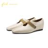 [First layer cowhide] French distressed genuine leather with shallow texture, high-end embellishment, gentle temperament, versatile women's loafers