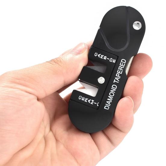 Карманный точильный инструмент для улицы, высокая твердость, алмазный материал, мини-точилка для ножей, портативная шлифовка рыболовных крючков, многофункциональный инструмент для заточки ножей