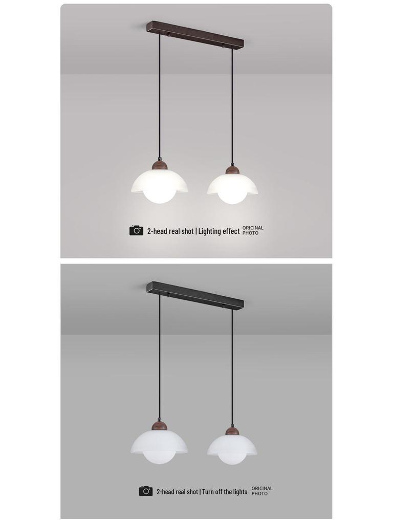 Simple Modern High-End North American Black Walnut Dining Chandelier for Living Room and Bar