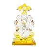 God Ganesh Sitting with Chakra Statue (Murti) Idol Showpiece Handmade of Crystal Glass by for Worship, Decoration