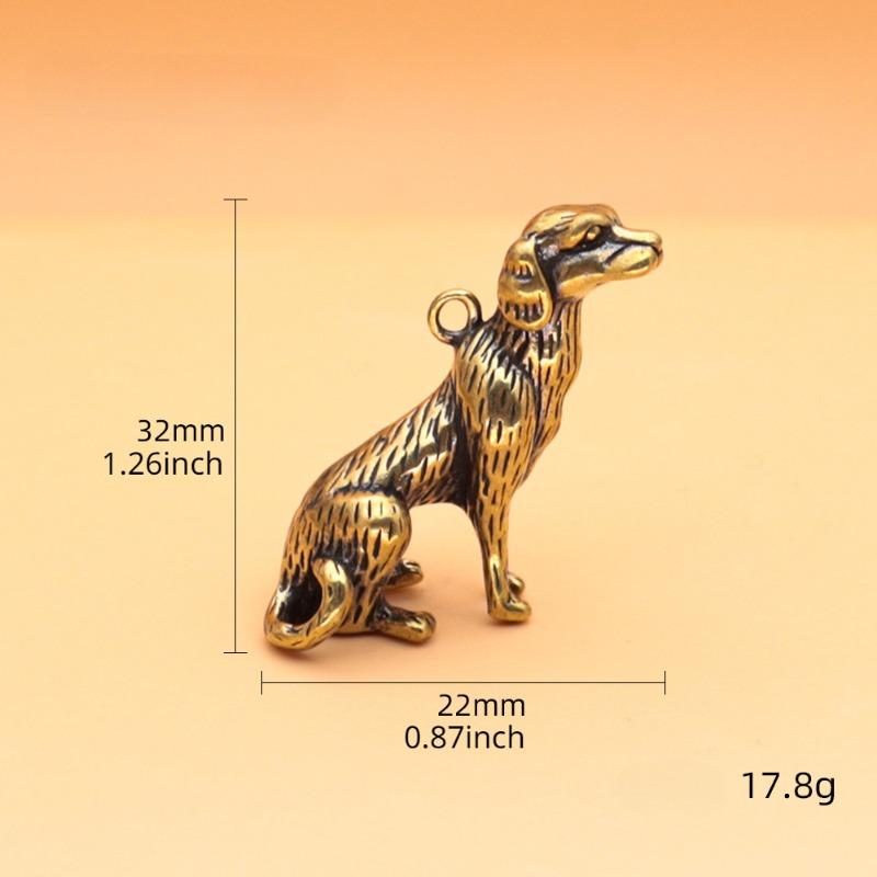 2PCS 3D Dog Casting Animal Mini Figurine Retro Style Metal Sculpture Home Office Room Desktop Decoration Collect Ornaments Gift