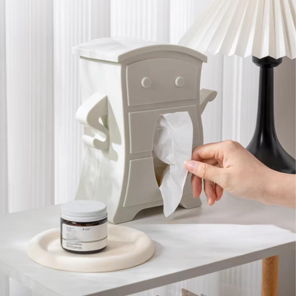 Detachable Facial Tissue Box Spring Support Napkin Storage Box Premium Tissue Box Cover Bedroom