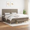 VidaXL Slat Bed Base with Mattress, Upholstered Bed with Headboard, Double Bed, Adult Bedroom Bed, Modern, 3137105