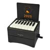 Hand-Crank Bluetooth Piano Music Calendar 2025 with 27 Music Calendar Cards Creative Piano Calendar Black