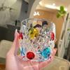 Crystal Glass Juice Cup Cold Drink Colorful Inlaid Tooth Mug Straight Body Champagne Beer Water Bottle Cocktail Drinkware