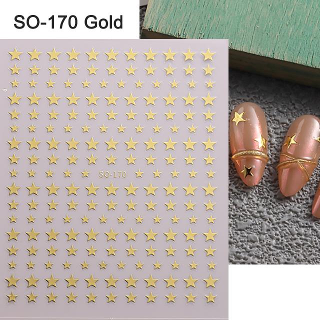 Наклейки для ногтей с серебристыми звездами, 3D бронзирующий лазер, белый крест, звездный свет, глянцевый Y2k, стильные клейкие украшения для маникюра, SO-167