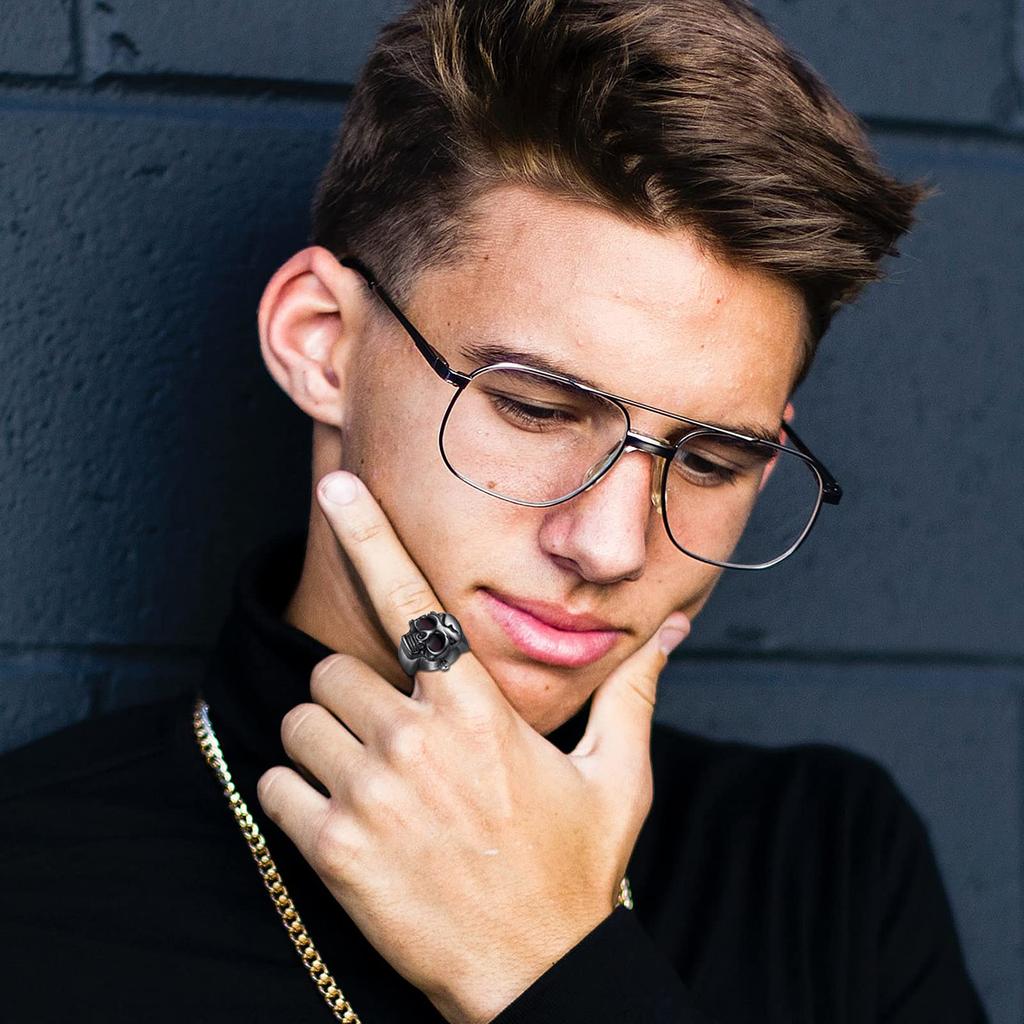 JEWELRYWE Ring Watch Simple Large Number Dial Watch Popular Waterproof Analog Quartz Business