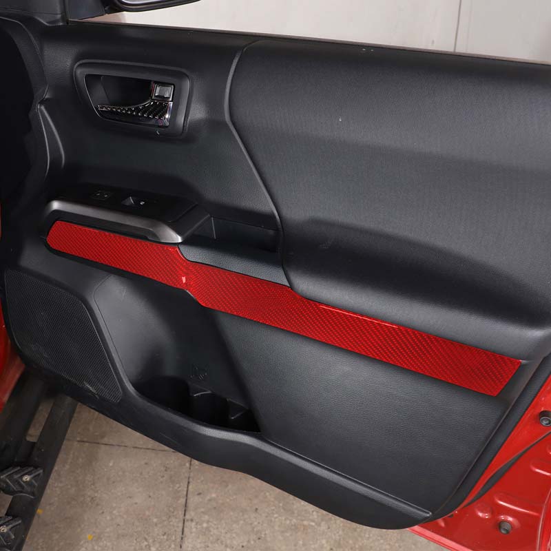 Для Toyota Tacoma 2015-2022 мягкое углеродное волокно, внутренняя дверная панель, накладка, наклейка, автомобильные аксессуары