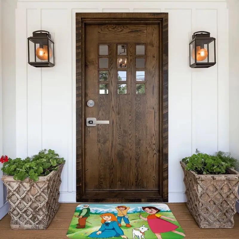 Custom Heidi Peter And Grandpa Doormat Anti-Slip Entrance Bathroom Kitchen Floor Door Mats Garage Rug Carpet Footpad