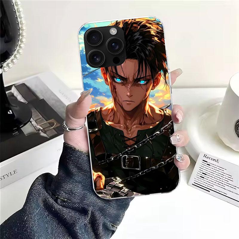 A-Атака на Титанов Леви Мягкий Чехол Для Телефона Для IPhone 11 17 Air 16E 16 Pro Max 15 + 14 Plus 13 Mini 12 Apple 7 SE 8 Fundas Coque 1