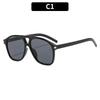 1pc Retro double-bridge aviator sunglasses—versatile, trendy, and perfect for outdoor sun protection.