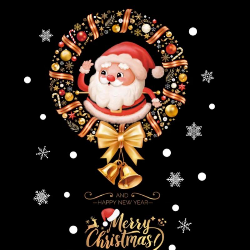 30PCS Static Window Stickers Christmas Father Christmas Static Stickers Window Wall Static Stickers Christmas Decoration