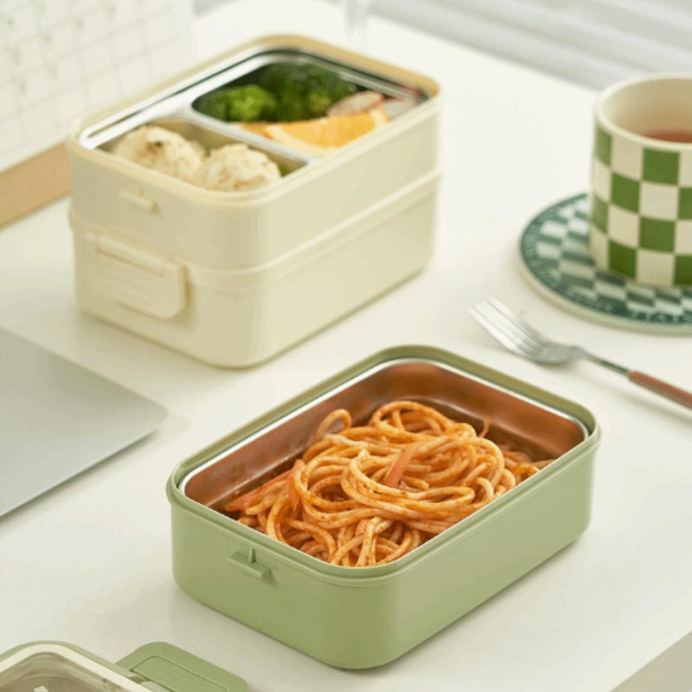 1200ml Compartment Lunch Box 2 Layer Food Container Practical Lunch Storage Container For Camping