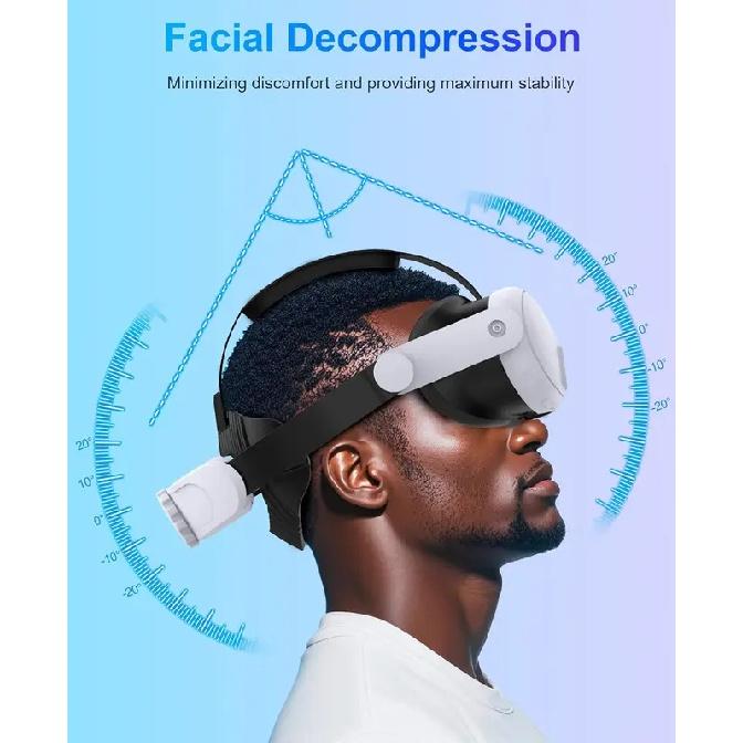BEBONCOOL MV1000/1001 Аккумулятор 800 мАч Регулируемый ремешок для VR-шлема Elite Strap - Снижение давления для Meta Quest 2/3/3S Иммерсивная игра