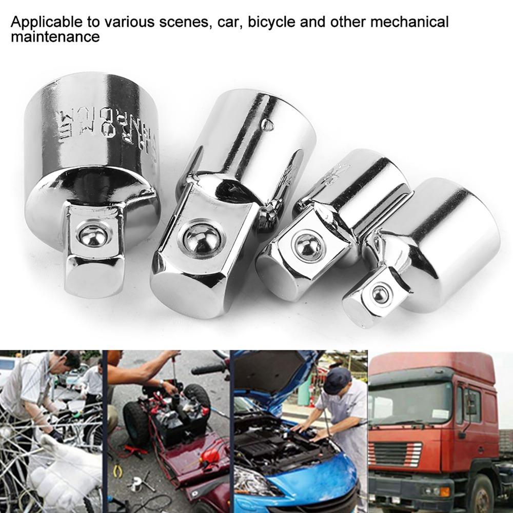 4PCS Black & Sliver Wrench Adapter Set Motorcycle Full Routine Maintenance Work