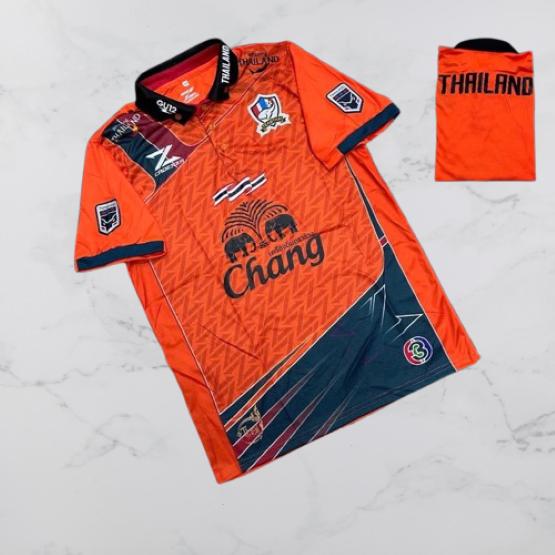 THAILAND National Football Soccer Training JERSEY CHEER Fan Version Quick Dry Shirt Polo Polyester Short Sleeve Uniform Elephant Logo Sport Outdoor