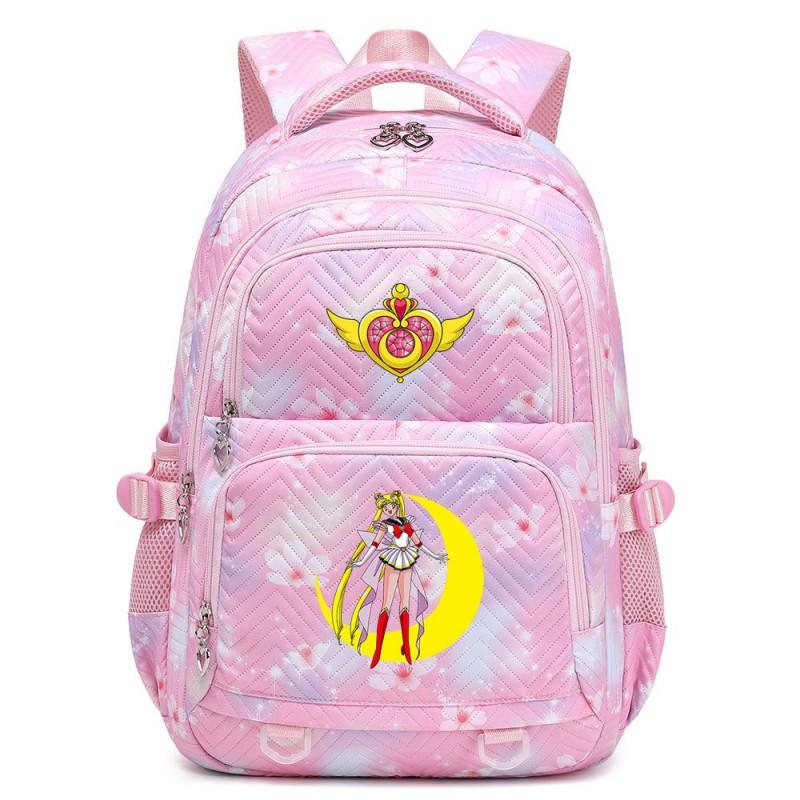 Youth Campus Style Cartoon Print Multi-Compartment Lightweight School Backpack Teen Girls Boys