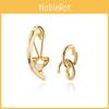 Stylish Gold And Silver Ear Cuffs Set Non-piercing Geometric Alloy Design For Trendsetters