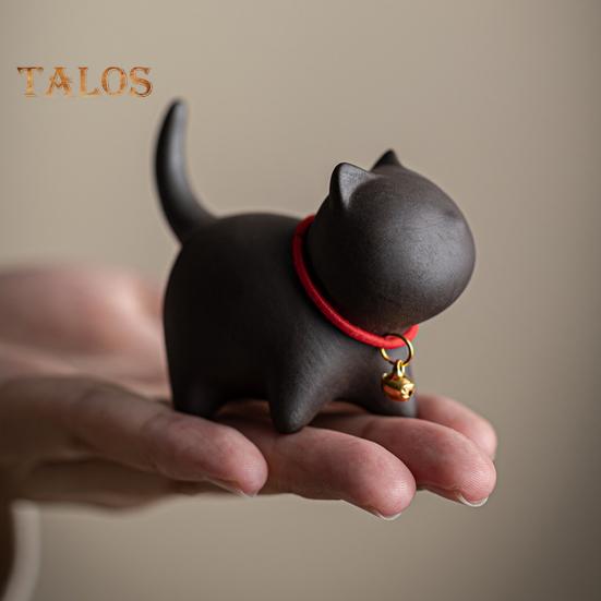 Чайный сервиз «Котенок» с изображением питомца в стиле кунг-фу, изготовленный вручную из фиолетового песка, для чайного домика в стиле восточной элегантности, для стола, домашнего офиса, чайной комнаты, уникальный подарок для любителей чая