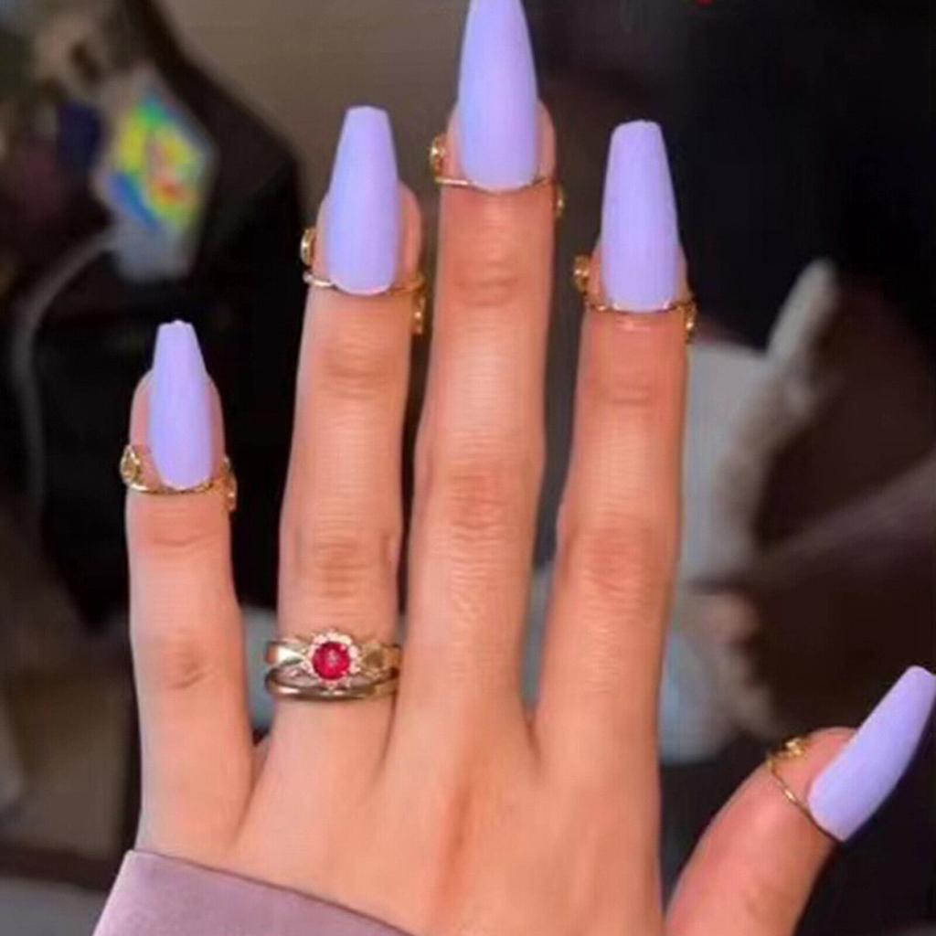 Wudu Nail Rings Non Tarnish 10PCS Adjustable No Glue No Women Gift Ring Set For